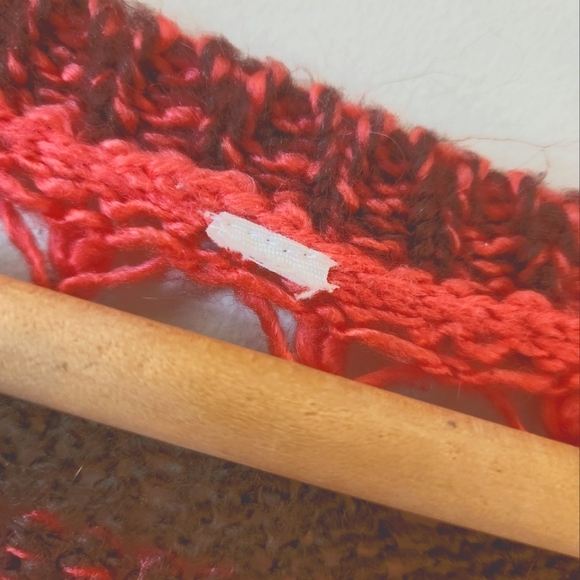 90's retro layer open crochet sweater pink and brown distressed style - Picture 2 of 3